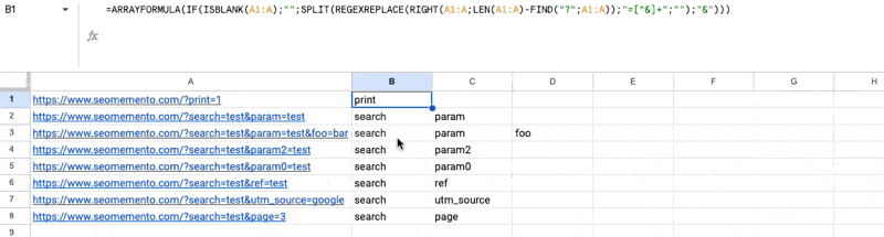 Comment analyser des paramètres d'URL avec Google Sheets ?
